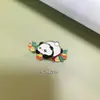 Insignia de Pin Metálica de Panda de Sichuan Lindo Bambú Verde Sandía Broche para Ropa de Panda Premio Estudiantil Decoración para Mochila Escolar
