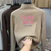 Blusa Térmica de Base para Meninas Estilo Outono e Inverno, Camiseta de Manga Longa com Gola Alta Meio-Termo para Crianças Maiores, Blusa Listrada Versátil