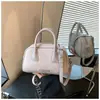 Bolsa Tecida Vintage Tendência Luxo Leve Bolsa Bowling Grande Capacidade 2026 Bolsa de Mão Casual Francesa Ombro Transversal Bolsa Feminina