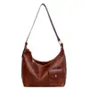 Bolsa retro transfronteiriça feminina de grande capacidade 2025 nova moda bolsa de ombro único transversal bolsa tote para o dia a dia com textura atacado