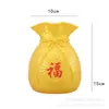 Artículos de Año Nuevo jarrón panzón bolsa de la suerte dorada decoración jarrón de plástico espiga de trigo flor seca bolsa de dinero arreglo floral manualidades