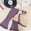 Traje Nuevo Estilo Chino para Niñas Invierno 2025 Nuevo Estilo Nacional Chaleco de Algodón Suéter Engrosado Pantalones Forrados de Felpa Conjunto de Tres Piezas