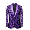 Traje de Terciopelo Jacquard para Hombre Transfronterizo con Lentejuelas Florales Grandes, Atuendo de Performance, Traje de Presentador de Show, Estilo Cuatro Estaciones