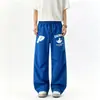 Pantalones Casuales con Estampado de Letras Estilo Hip-Hop Americano para Hombres y Mujeres, Pantalones Rectos de Moda de Verano, Pantalones Largos de Pierna Ancha con Pliegues Sueltos