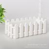 Cerca carnosa artificial, decoración de flores artificiales con cerca pequeña, cerca rectangular para jardín, cerca pequeña, ranura para flores, cesta decorativa de flores