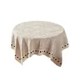Mantel Redondo Vintage Estilo Francés, Impermeable, Resistente al Aceite, Lavable, Resistente al Calor, Funda de Mesa de Lujo de Gama Alta, Cubierta para Mesa de Café