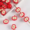 Acessórios de Contas Acrílicas Fofas de Maçã Feitos à Mão Pingente de Bolsa DIY Corda de Cabelo Pulseira Corrente de Celular com Contas