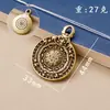 Llavero colgante de la suerte de los doce signos del zodíaco de latón puro colgante hexagrama Palacio de los Nueve ocho colgante cobre puro Xizang collar para hombres