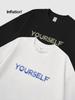 Camiseta con Estampado de Bloques de Color y Letra para Hombre Jie Zhan 2026 Nuevo Producto Primavera/Verano Sorona Tacto Frío Estilo Americano Camisa de Manga Corta para Pareja.