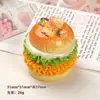 Accesorios de Resina DIY de Dibujos Animados, Flor Tridimensional Hamburguesa Pegamento Cremoso Pinzas para el Cabello, Hebillas para Zapatos, Llaveros, Colgantes y Decoraciones