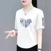 Camisetas de manga corta de marca para mujer, con excedente de comercio exterior transfronterizo, corte holgado, talla grande, adecuadas para madres de mediana edad