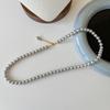 Kassett Estilo Coreano Plata de Ley S925 Moda Lujo Ligero ins Sentido de Gama Alta Perla Gris Collar Distintivo