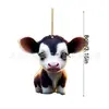 Decoraciones Navideñas Transfronterizas, Decoraciones para Árbol, Vacas de Dibujos Animados Acrílicas, Adornos Colgantes Acrílicos, Colgantes para el Interior del Coche