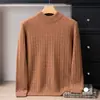 2025 Novo Outono e Inverno Masculino Gola Redonda Trançado Pura Caxemira Tricô Solto Espessado Tricô Tricotado Tricô Básico