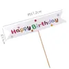 Bandera banderín cinta pancarta decoración creativa de pastel DIY feliz cumpleaños decoración de mesa de postres