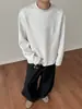 Sudadera de hombre estilo americano minimalista, color liso, cuello redondo, nueva colección de otoño, corte holgado, casual, a la moda y con estilo, perfecta como capa interior o camiseta de manga larga