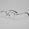 Armazón de Gafas de Titanio Puro Colgante para Hombres y Mujeres, Armazón Completo con Placa de Ceja, Se Pueden Equipar con Miopía