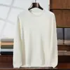 Suéter de punto casual versátil de primera calidad listo para usar para otoño e invierno, nuevo, de cachemira para hombre, cuello redondo, manga larga, holgado, corte slim, transfronterizo