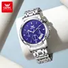 Reloj Marca Opk Tres Ojos Multifuncional de Negocios de Cuarzo Calendario Simple Correa de Acero Luminoso Impermeable Reloj para Hombre Reloj para Hombre