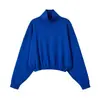 Ins ropa de mujer estilo europeo y americano transfronteriza venta al por mayor otoño nuevo suéter de punto casual abullonado de color liso de manga larga 8146008