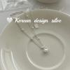 Collar de plata de ley S925 con doble cuenta y cadena de clavícula de temperamento alto y sencillo estilo coreano, versátil