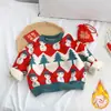 Moletom Infantil Outono e Inverno Novo Veludo Meninos e Meninas Tricôs Bebê Tops Quentes Tricôs Espessados Roupa Infantil