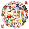 50 Pegatinas Decorativas Pequeñas con Temática Navideña, Dibujos Animados, Graffiti, Papá Noel, Reno, Venta Caliente Transfronteriza