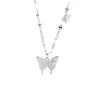 Collar de Mariposa con Diamantes Completos para Mujer, Cadena para Clavícula de Diseño Animal de Lujo Ligero y Nicho, Regalo para Novia en San Valentín Colgante Venta al por Mayor