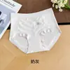 Ropa interior para mujer de algodón puro, hipoalergénica, sin costuras y con ribete de encaje, antibacteriana 10A, con refuerzo extendido de algodón puro, transpirable, elástica y de diseño de cintura media