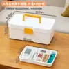 Bainabang Botiquín de Primeros Auxilios Caja de Almacenamiento de Medicamentos de Gran Capacidad Caja de Medicamentos de Clasificación Multicapa Caja de Almacenamiento para Glucómetro