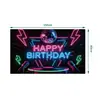 Tecido de Fundo de Aniversário Novo Transfronteiriço Decoração de Festa de Feriado Bandeira Cortina de Porta Bandeira Pendurada Faixa de Atmosfera de Aniversário