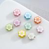 Pintura para hornear color macarrón, aleación de flor de cerezo, cuentas rectas, pulsera de cuentas, llavero, cadena para teléfono móvil, accesorios