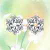 Pendientes de Flor Plateada de Estilo Coreano de Gran Venta para Mujer, Pendientes Creativos Elegantes y Únicos de Estilo Coreano, Pendientes Pequeños Mini con Accesorios de Diamante