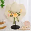 Día del Maestro Sombrero de Paja Floral Hecho a Mano Materiales DIY Sombrero Estilo Francés con Flores Secas Sombrilla Sombrero de Sol para Adultos Actividad de Calentamiento