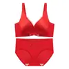 Conjunto de Lingerie de Renda Cetim Copo M Levanta e Junta Laterais Seios Pequenos Reunião do Busto Levanta Anti-Queda Sem Aro