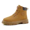 Botas Martin de Motociclista para Hombre 2026 Otoño e Invierno Nuevas de Caña Alta Estilo Británico Botas de Trabajo Suela Gruesa Antideslizantes Resistentes al Desgaste Botas Amarillas para Hombre