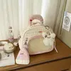 Mini Mochila para Mulheres 2025 Nova Estilo Japonês Fofo Bolsa de Barra Transparente Mochila Doce para Meninas Estudantes do Ensino Fundamental