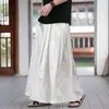 Nuevos Pantalones de Pierna Ancha de Seda Helada Jacquard Delgado con Patrón de Dragón Estilo Chino Verano Estilo Étnico Traje Tang para Hombre Pantalones Tipo Falda