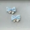 Azul Fresco Primavera Novo Estilo Botão Translúcido Laço Acessórios DIY Feito à Mão Acessórios para Pets Grampo de Cabelo Capa de Celular