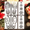 Decoración Navideña Europea y Americana Copo de Nieve Huella de Pie Plantilla de Corte y Pintura Plantilla de Frotado con Spray para Copiar Manualidades Infantiles