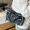 Bolso de Axila para Mujer 2026 Nuevo de Moda Otoño Casual Moda Bolso de Hombro de Mezclilla para la Escuela y para Ir al Trabajo Bolso Cruzado