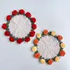 Porta-copos de Buquê de Rosas Artesanal Acabado Copo de Crochê de Lã em Buquê de Mão Porta-copos de Flor Tecida Presente Criativo