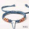 Pulsera Trenzada de Flor de Durazno Diseño Semiterminado DIY Joyería de Mano Pulsera de Cuentas de Transferencia Usable Hebilla de Seguridad Pulsera Pixiu para Mujer