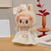 Muñeca de Peluche de 17 cm Vestido de Moda Estilo Chanel con Set de Lazo Dulce Vestido de Muñeca Atuendo de Repuesto para Muñeca