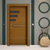 Porta de entrada de estilo da Ásia Central, aço no interior, madeira no exterior, com imitação de grão de madeira de alta qualidade, porta turca com cabeceira, porta de exportação