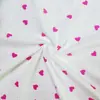 Algodão Puro Classe A Gaze Dupla Textura Plissada Dupla Tecido Crepe Estampa de Coração de Desenho Animado Bolsa de Bebê Roupa Individual para Crianças