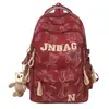 Mochila para niños, estudiantes de secundaria, estampado de oso moderno, gran capacidad, estilo nuevo, a la moda, adecuada para estudiantes universitarios y parejas, bolsa para computadora