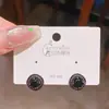 Brincos de Tarraxa Pretos Super Brilhantes com Zircônia Microincrustada em Agulha de Prata 925 para Mulheres, Brincos de Estilo Clássico Simples Minimalista, Brincos do Mesmo Estilo da Celebridade da Internet