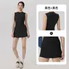 Traje de Yoga de Lyocell para Mujer, Cubriendo el Pecho, Aspecto Adelgazante, Falda Deportiva de Tenis, Falda de Yoga Anti-Exposición para Pilates