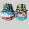 Chapéu de Pescador Criativo Estampado Dupla Face 100% Algodão Masculino e Feminino para Uso Externo Casual Proteção Solar Chapéu de Sol Popular na Internet Versátil Chapéu Balde